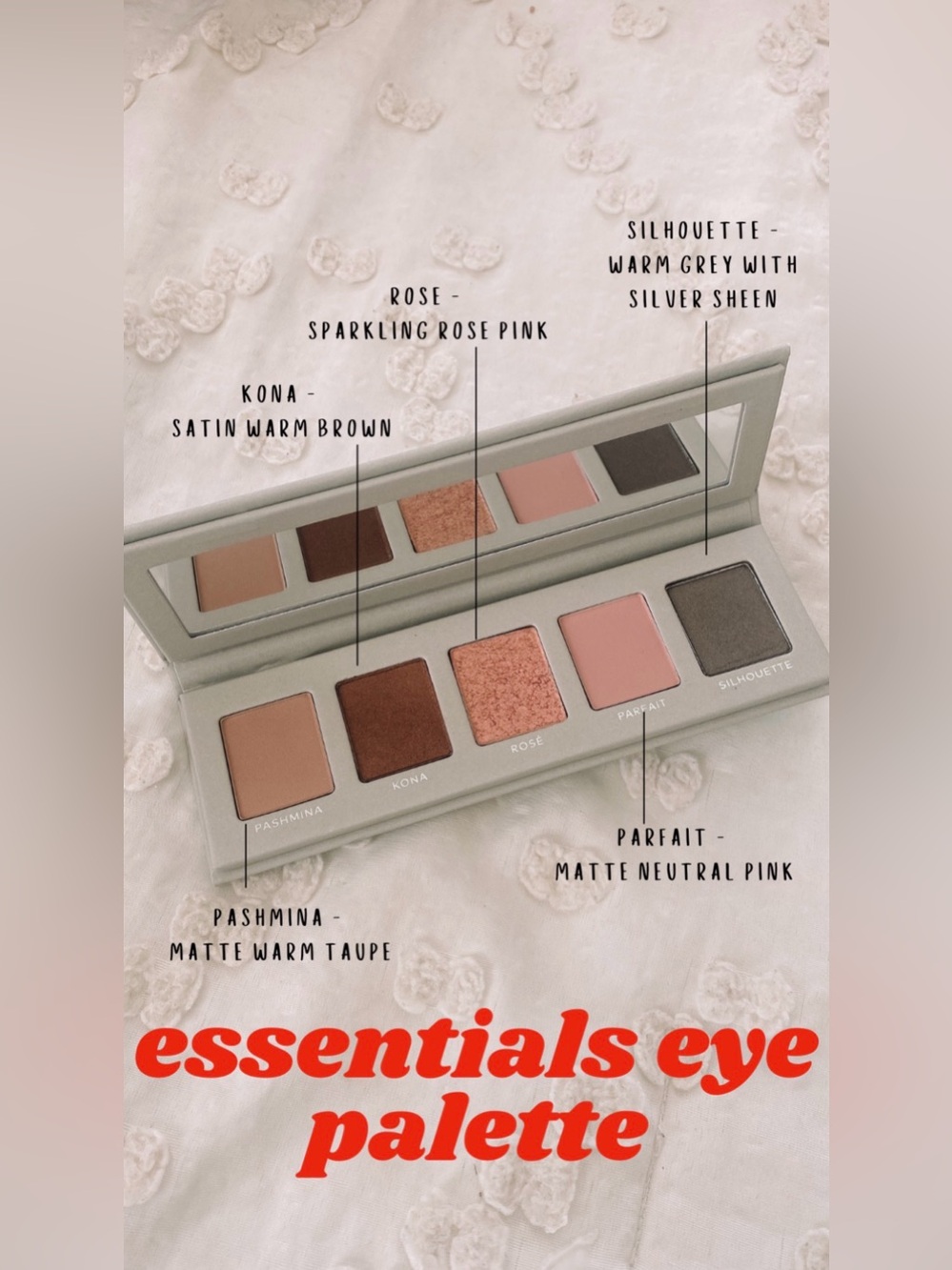 Neutral Eyeshadow Palette - Rose, Kona, Pashmina, Parfait, Silhouette